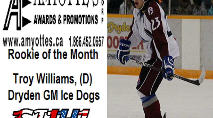 AmyottesRookieoftheMonthMaster Troy Williams Named Rookie Of The Month In SIJHL