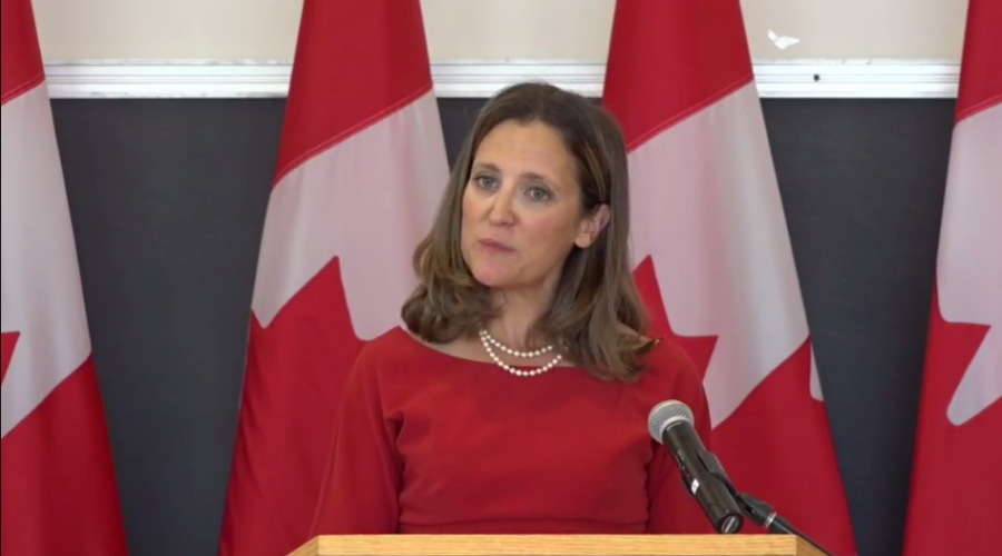 US-Canada Trade Talks To Resume Wednesday: Freeland
