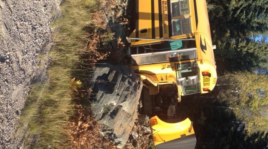 School Bus Run Off the Road Near Ignace