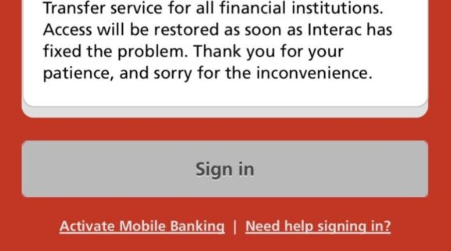 UPDATE: Interac Takes E-Transfer Service Offline Temporarily To Fix Technical Problems