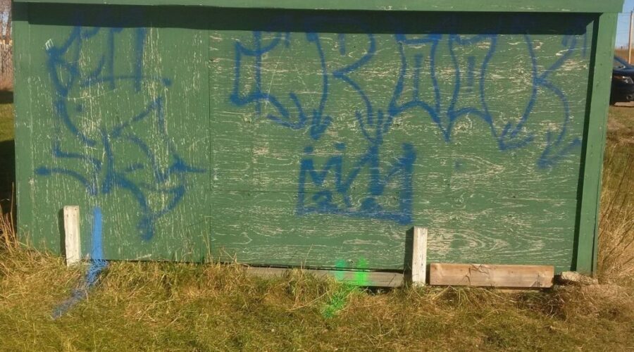 Sioux Lookout OPP Reporting Blue Spray Paint Vandalism