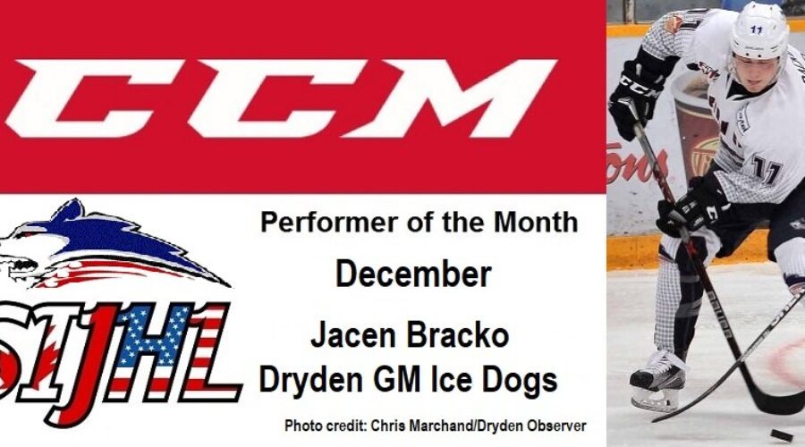 Dryden GM Ice Dogs Forward Jacen Bracko Named SIJHL Performer For December
