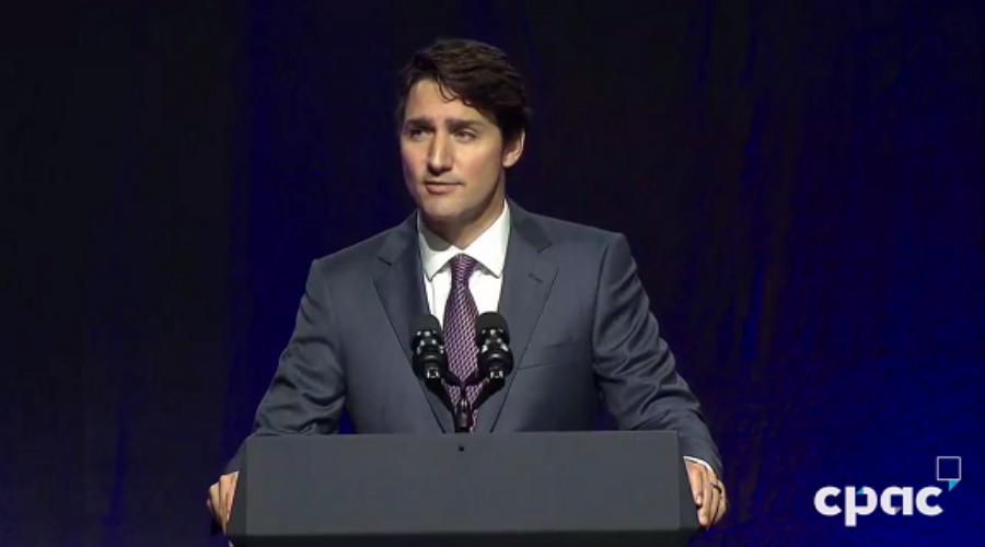 Trudeau-podium-governors-association-cpac Trudeau Urges US Govs To Defend NAFTA