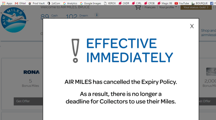 airmiles Air Miles Cancels Plan to Cancel Reward Miles