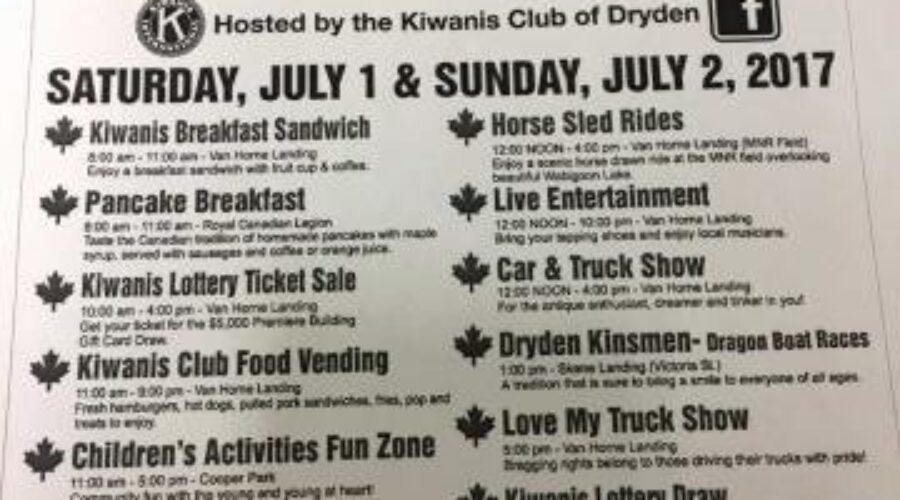 More Canada 150 Activities With The Dryden Kiwanis Club