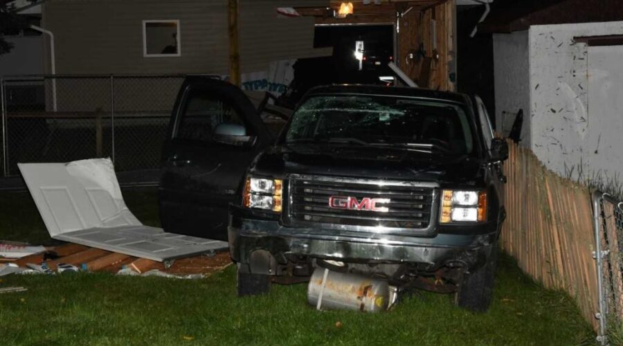 crash_7 Stolen Truck Causes Major Damage In Dryden