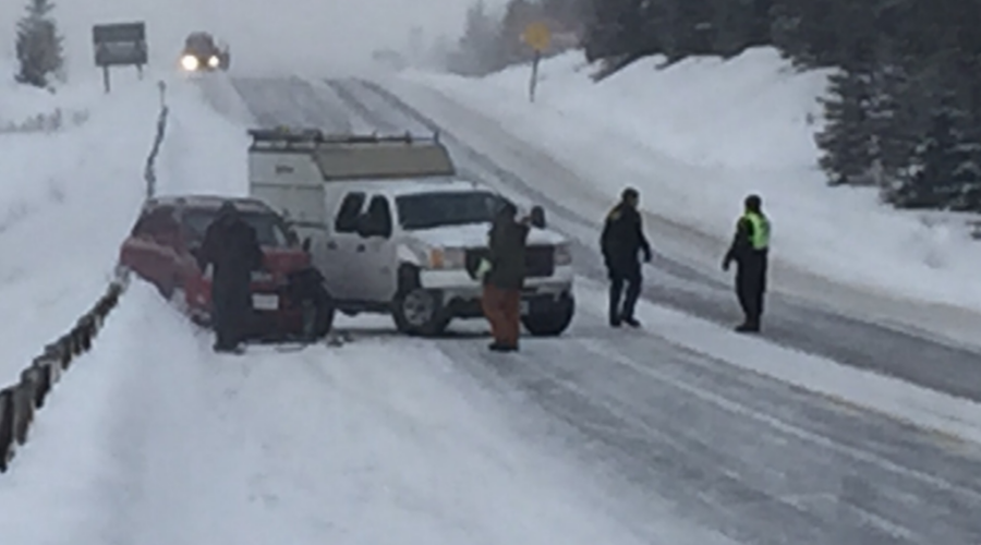 Transport Leaves Scene Of Two Vehicle Collision