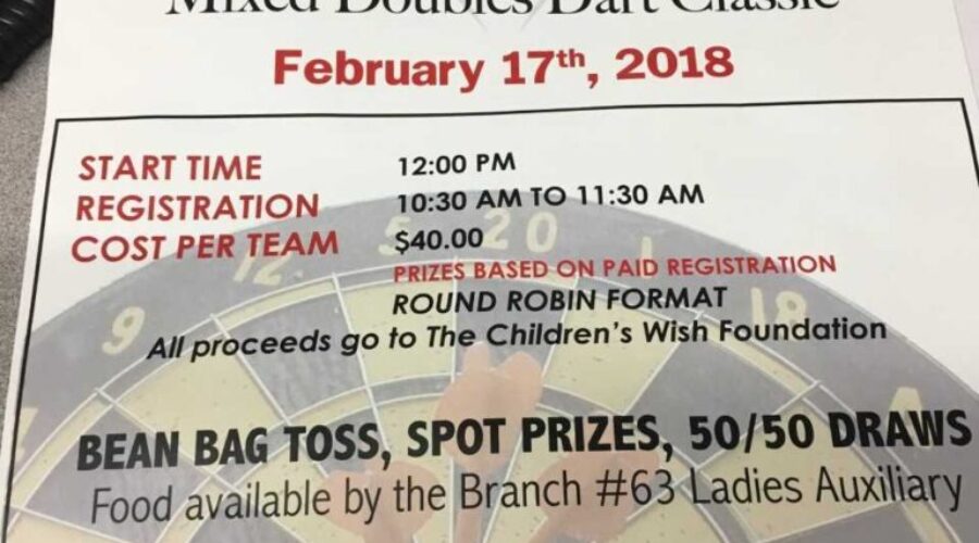 Fundraising Memorial Darts Tournament In Dryden February 17th