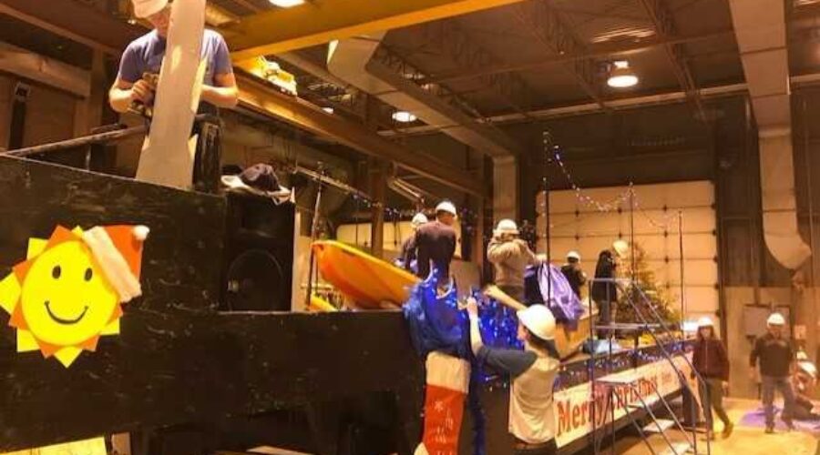 domtar1 Domtar Thanking DHS Students/Steven Blair For Parade Float