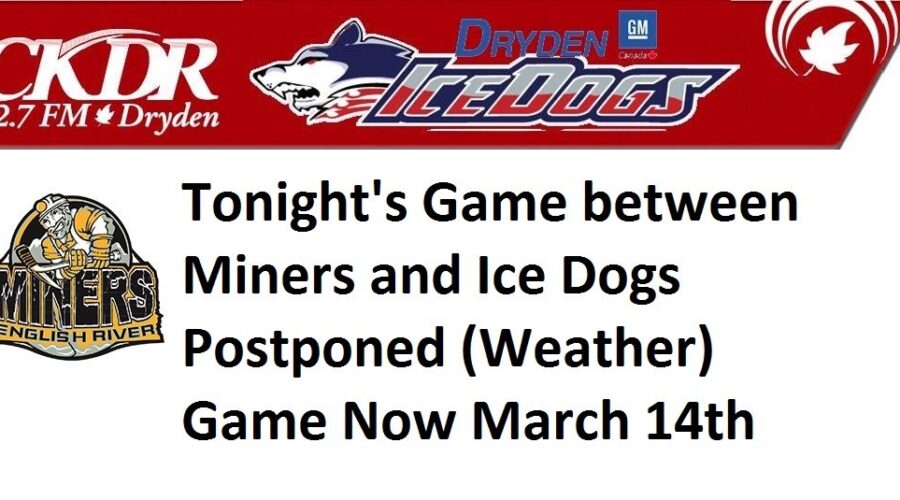 Ice Dogs-Miners Game Called Off