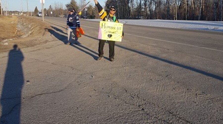 Lac Seul Man Walking To Humboldt, SK