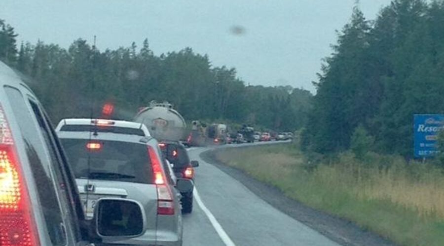 Protest Delays Traffic near Manitoba Border