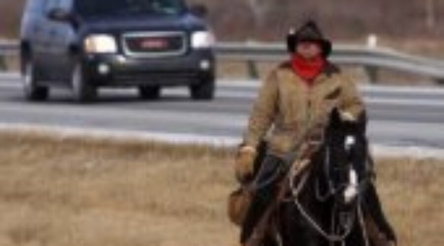 Aussie In Dryden Riding On Horseback