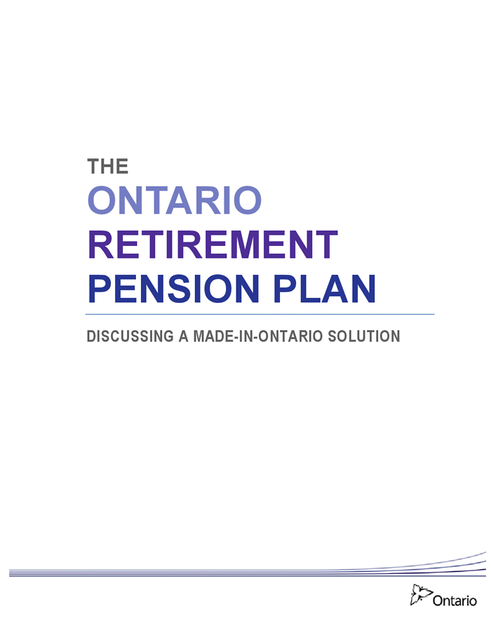 Details On Ontario Pension Plan Released