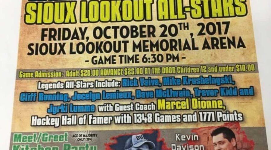 Sioux Lookout Minor Hockey Promoting NHL Legends Game