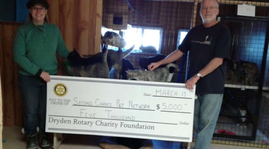 Dryden Rotary Donates to Second Chance Pet Network