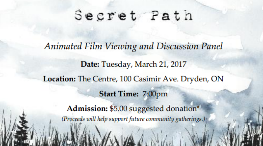 Secret Path Showing At The Centre In Dryden