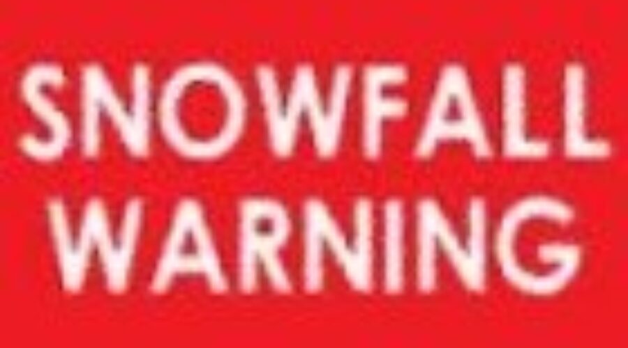 Snowfall Warning Now Covers Entire Region