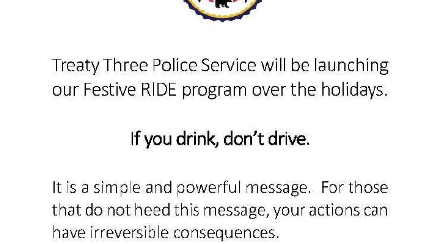 Treaty 3 Police Launching Festive RIDE Campaign