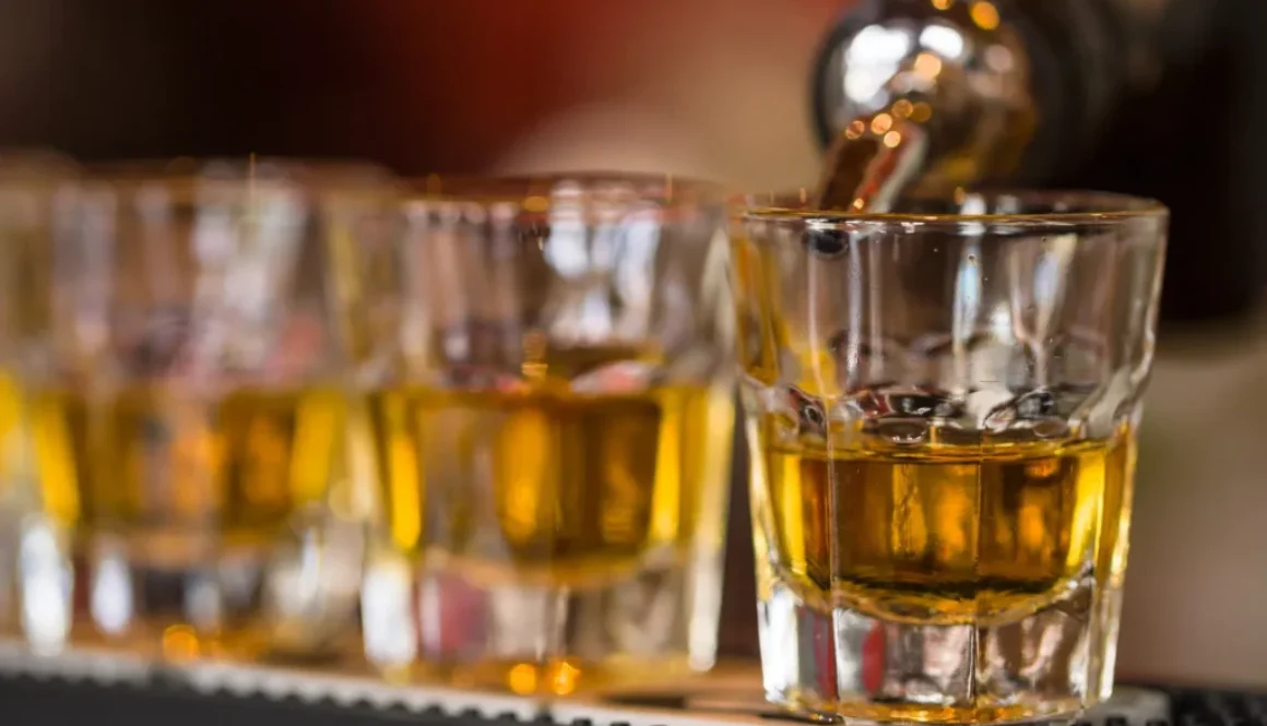 Shots drinks in cocktail nightclub