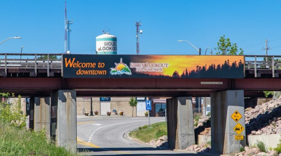 Sioux Lookout Welcome Sign Summer Water Tower Sioux Lookout takes part in ParticipACTION Challenge