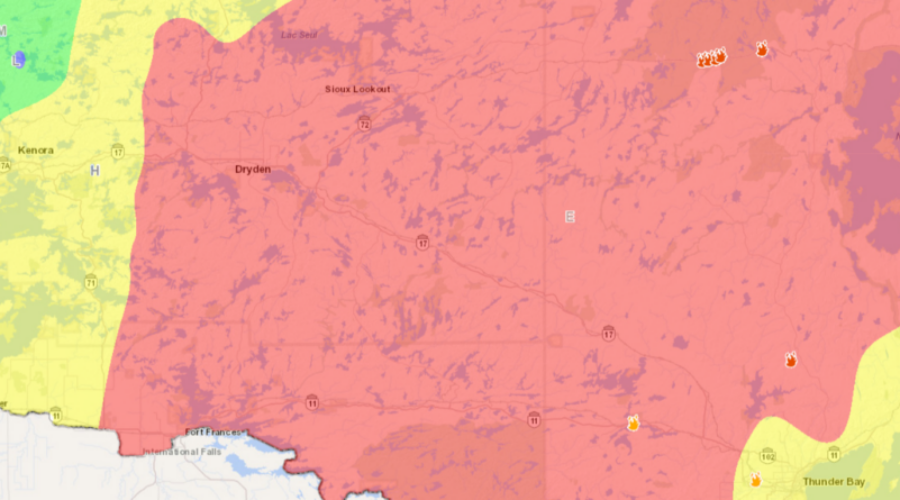 Multiple wildfires burning out of control in northwestern Ontario